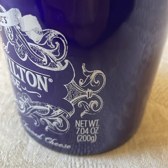 Trader Joes cobalt blue Coffee Mug Cup Tea Jar Blue Stilton Cheese - Picture 2 of 7